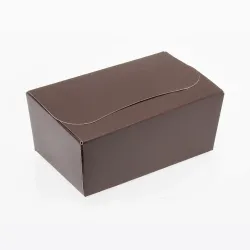 500g Fold Flat Ballotin; Gloss Brown